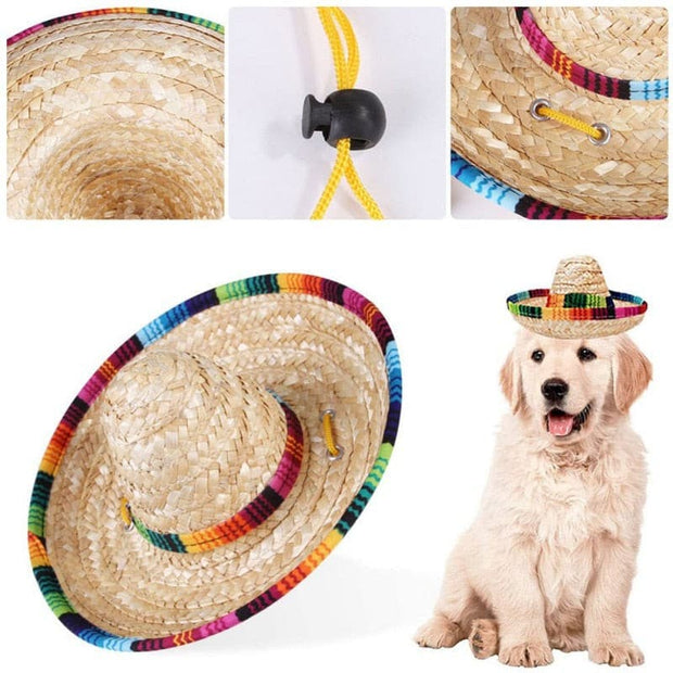 Pet Woven Straw Hat for Cat - The Savvy Pets