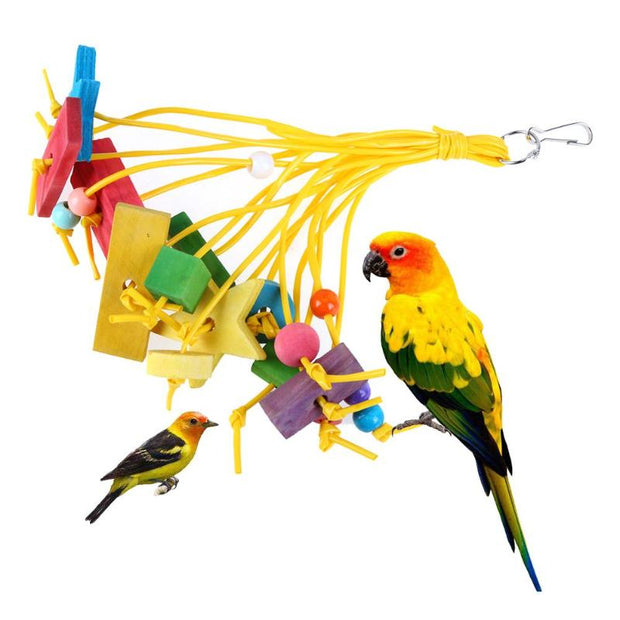 1-2PCS Plastic Wood Parrot Toy