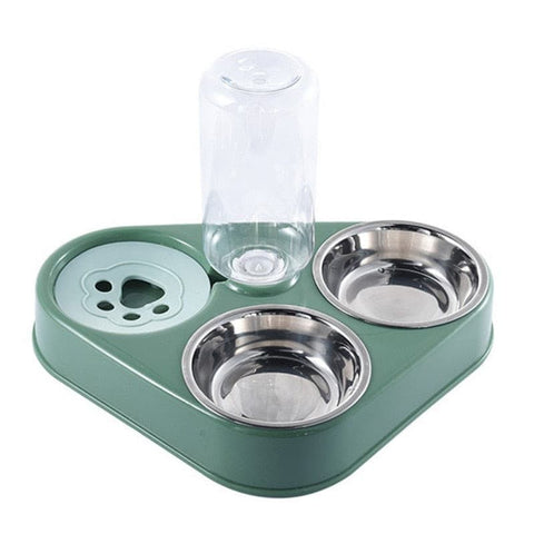 Dog Cat Automatic Feeder Bowl With Water Bottle - The Savvy Pets