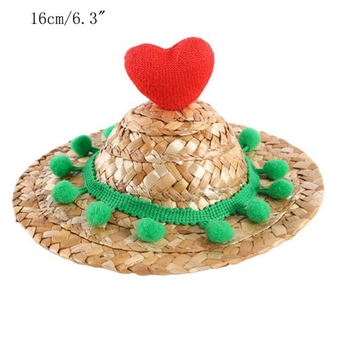 Pet Woven Straw Hat for Cat - The Savvy Pets