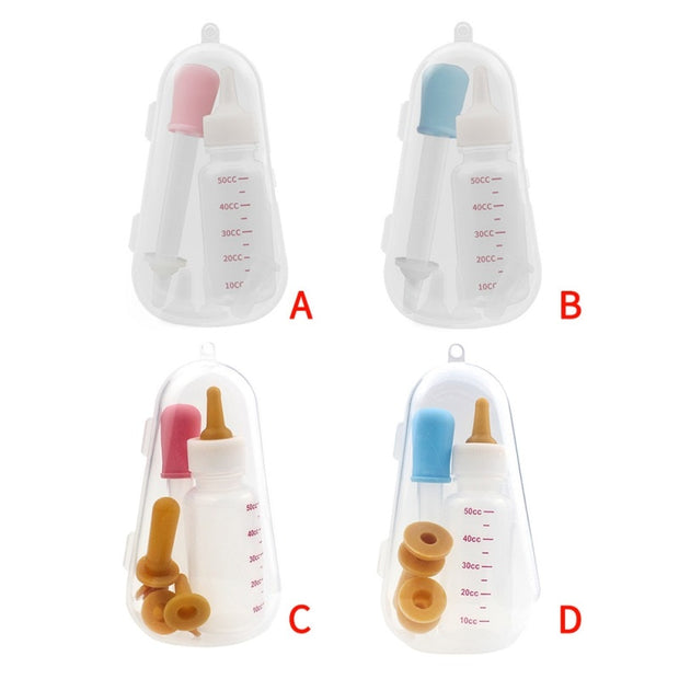 Pet Dog Cat  Feeding Bottle Feeder Set