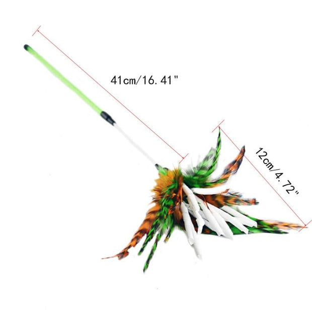 Feather Bird with Bell Cat Stick Toy - The Savvy Pets