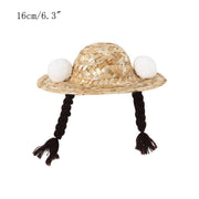 Pet Woven Straw Hat for Cat - The Savvy Pets