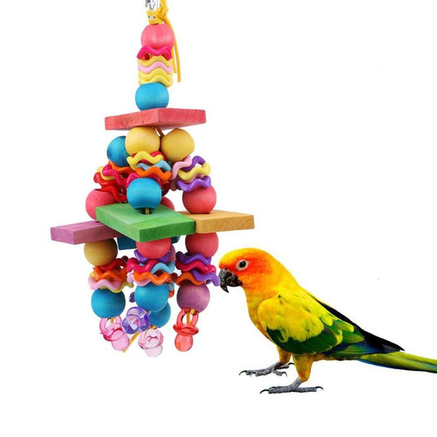 1-2PCS Plastic Wood Parrot Toy