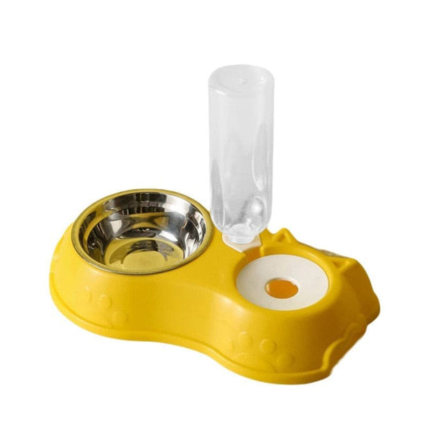 Dog Cat Automatic Feeder Bowl With Water Bottle - The Savvy Pets