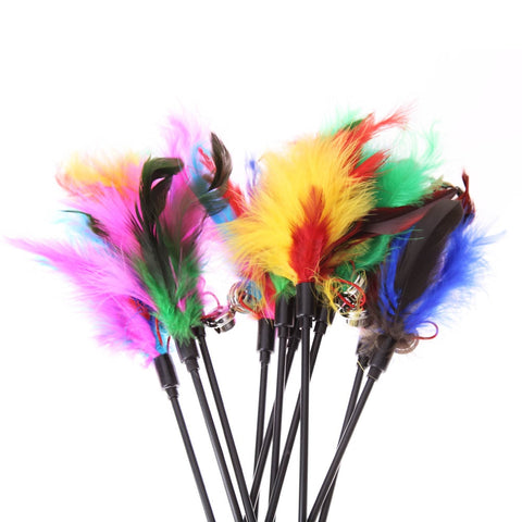 5pcs/lot Feather Wand Cat Toys - The Savvy Pets