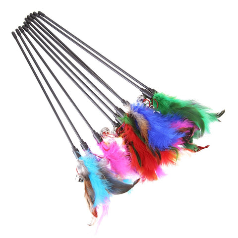 5pcs/lot Feather Wand Cat Toys - The Savvy Pets