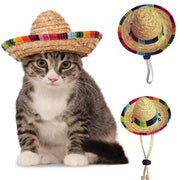 Pet Woven Straw Hat for Cat - The Savvy Pets