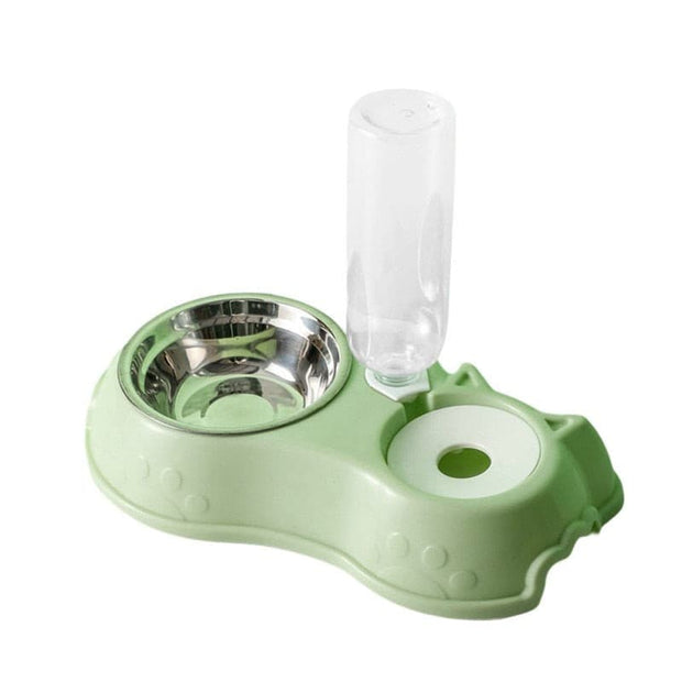 Dog Cat Automatic Feeder Bowl With Water Bottle - The Savvy Pets