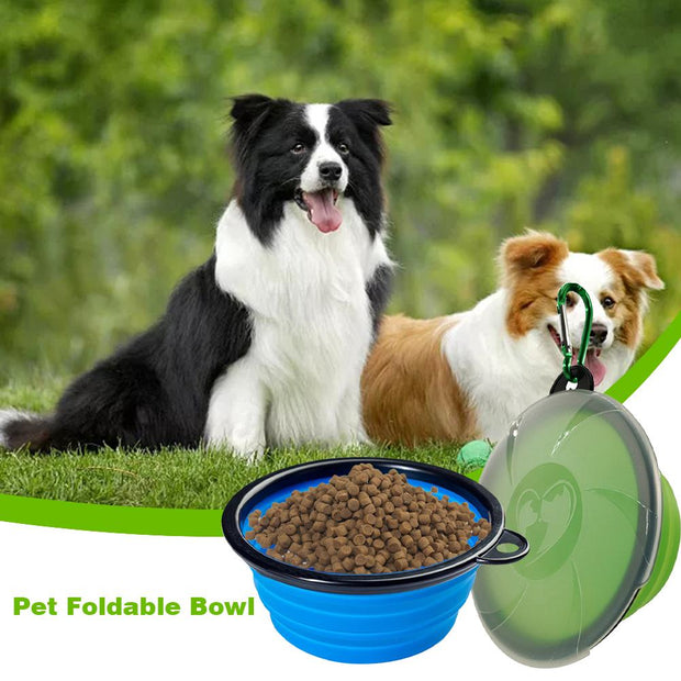 Foldable Silicone Pet Cat Dog Food Water Feeder