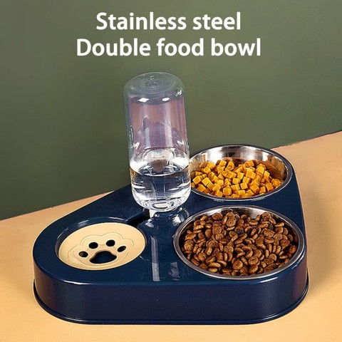 Dog Cat Automatic Feeder Bowl With Water Bottle - The Savvy Pets