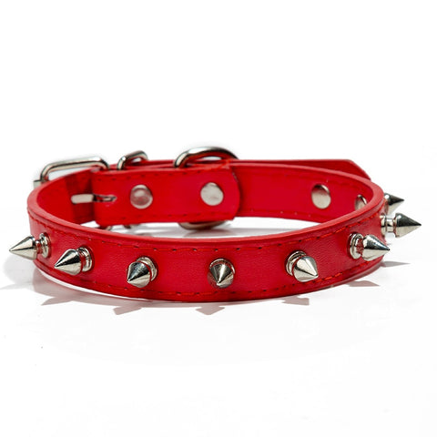 1pc Cool Cat Dog Leather Spiked Collar - The Savvy Pets