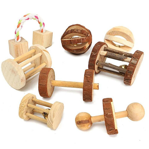 Natural Wooden Rabbits Hamster Toys - The Savvy Pets