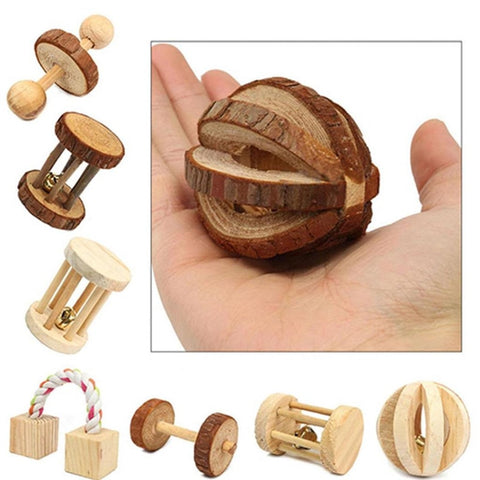 Natural Wooden Rabbits Hamster Toys - The Savvy Pets