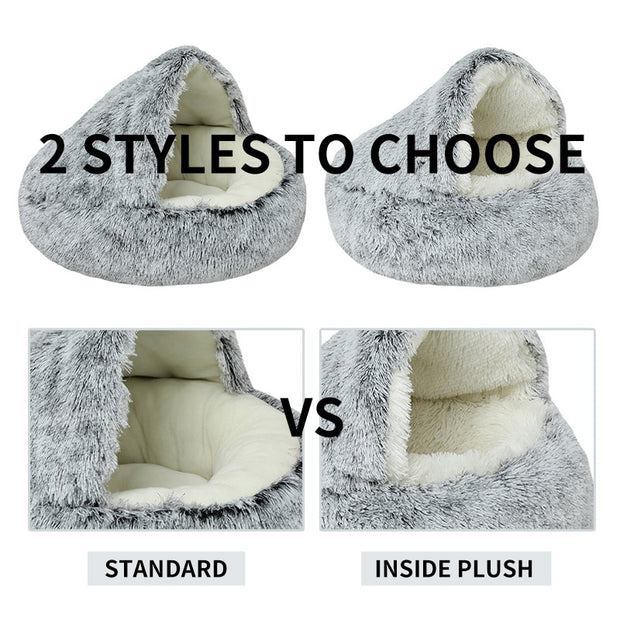 Winter Long Plush Pet Cat Bed - The Savvy Pets