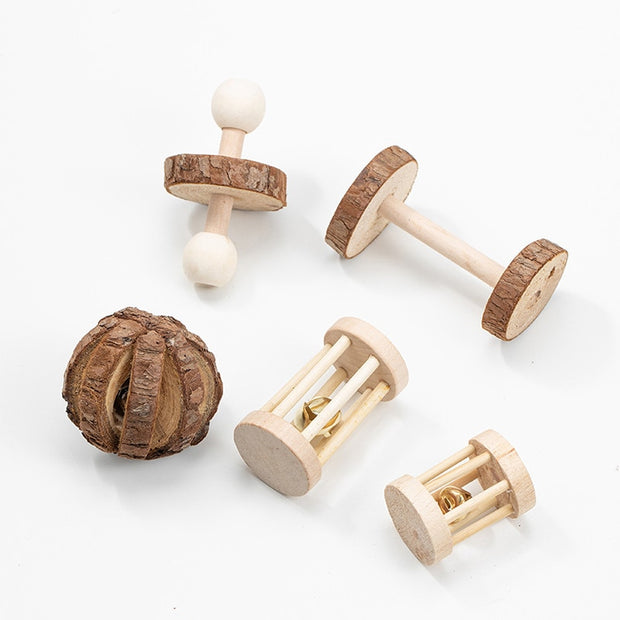 Natural Wooden Rabbits Hamster Toys - The Savvy Pets