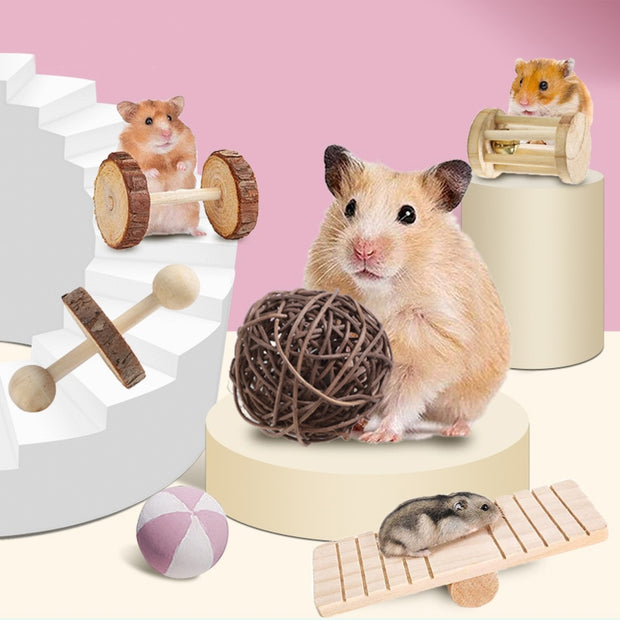 Natural Wooden Rabbits Hamster Toys - The Savvy Pets