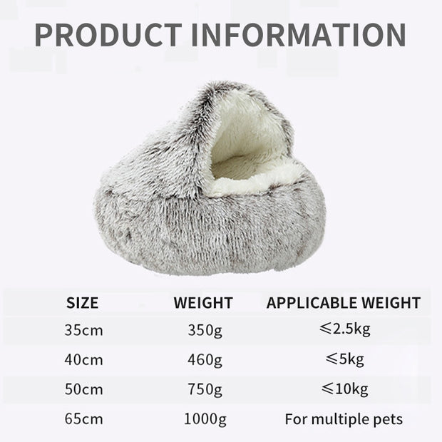 Winter Long Plush Pet Cat Bed - The Savvy Pets